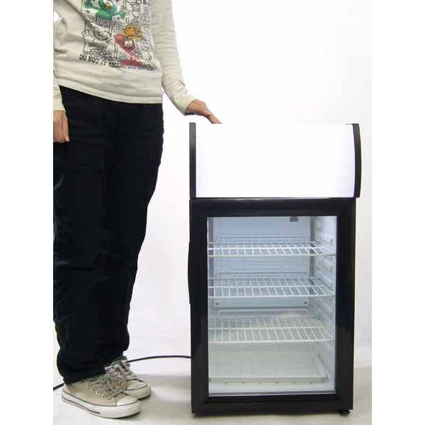 冷蔵庫 1ドア 40L 冷蔵ショーケース 白 黒 透明 ディスプレイ