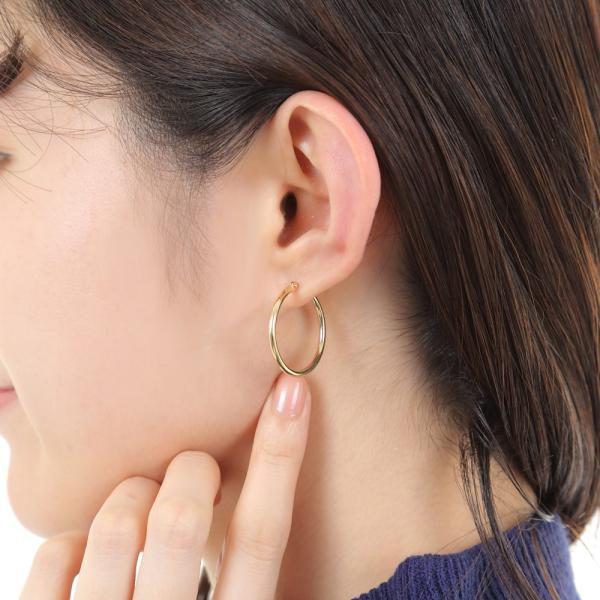 k18フープピアス 2mmx25mm Amazon | K18 フープピアス 2×25mm 日本製 18金 YG パイプフープ