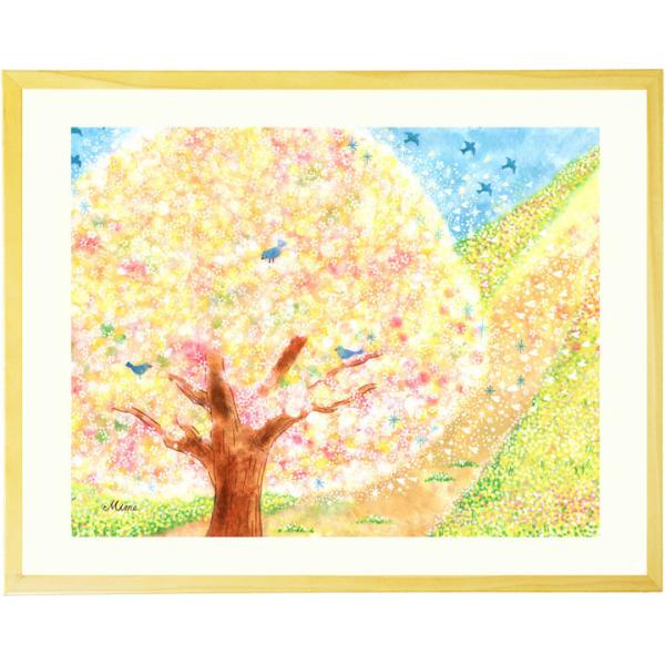 絵画 インテリア 花 絵 (はじまりの日/Mサイズ) 額入り 玄関 リビング 春 夏 風水 景色 桜 さくら 壁飾り 壁掛け 明るい絵 水彩画 複製画  日本画 /【Buyee】 Buyee - Japanese Proxy Service | Buy from Japan!