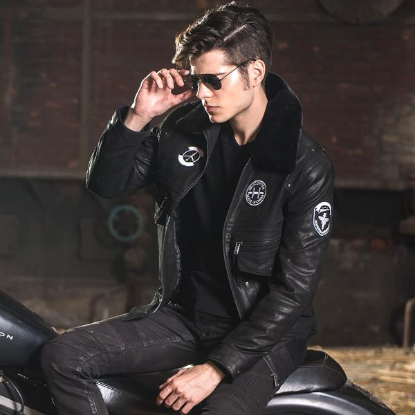 送料無料!】全2色 9サイズ メンズ ピッグスキンファーカラーワッペン