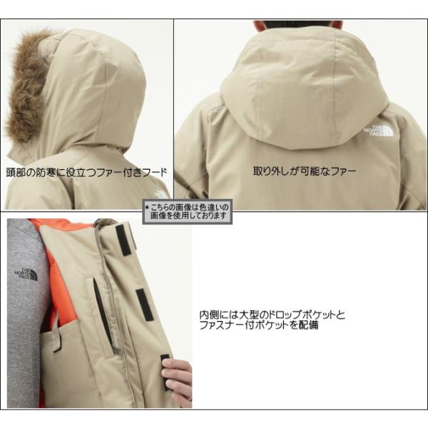 THE NORTH FACEマクマードパーカ 防寒防水ダウンジャケット袖はベルクロで調節可能