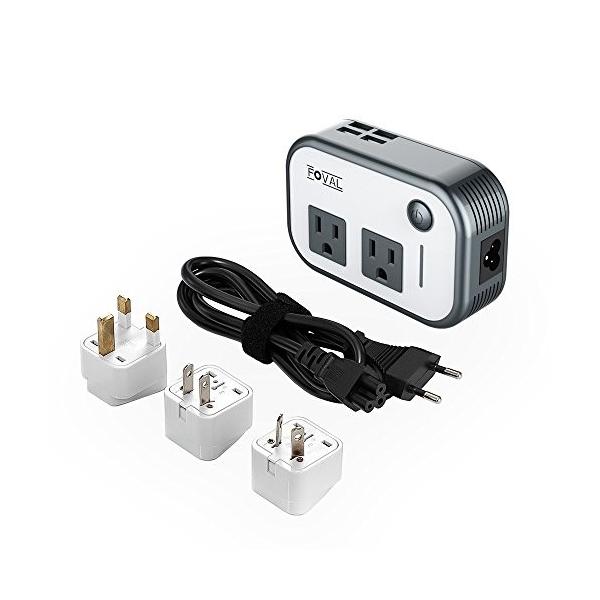 Foval 海外旅行用変圧器 コンセント 200W 90V〜240V to 100V-110v USB