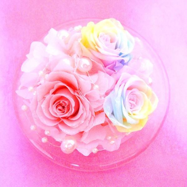 楽天ランキング1位】ケース入りプリザーブドフラワーガラスドーム