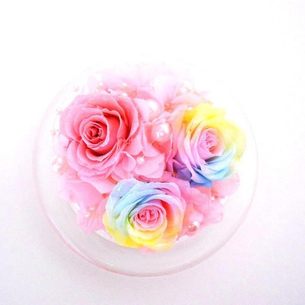 楽天ランキング1位】ケース入りプリザーブドフラワーガラスドーム