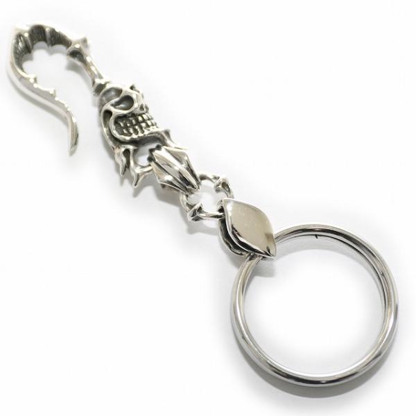 宅配便配送 KC-N014)SILVER925 スカル（髑髏）ボーンフックシルバーキー 一般