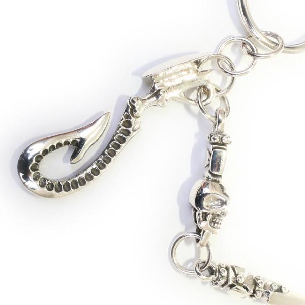 KC-N015)SILVER925スカル髑髏フッカーシルバーキーチェーンドクロ骸骨