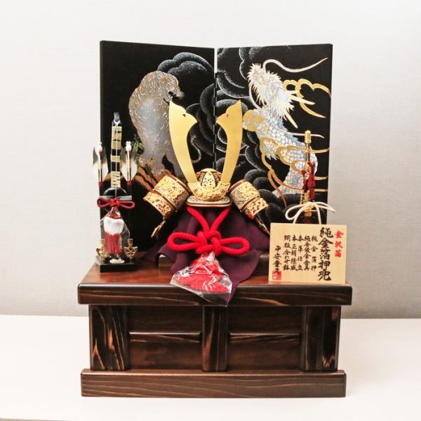 五月人形おしゃれコンパクト飾り/ 収納飾り10 純金/ 兜飾り5月