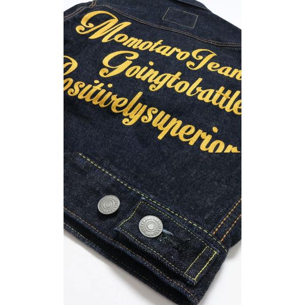 桃太郎ジーンズ　デニムジャケット　2105SP 出陣　バック刺繍　Mサイズ MOMOTARO JEANS 桃太郎ジーンズ 15.7oz 出陣バック刺繍 ダブルポケット