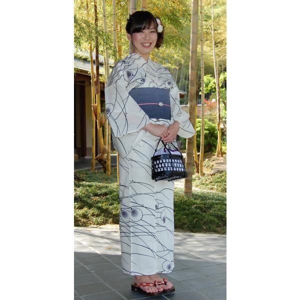 新品 女性 浴衣 菊柄 青 プレタ 仕立て上がり トールサイズ LL