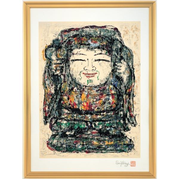 開運絵画⭐︎特大金丸 高級色紙 即購入OK 抽象画インテリアアートスピリチュアル 大黒様 開運絵画 手刷りシルクスクリーン インテリアアート 額装 飾り