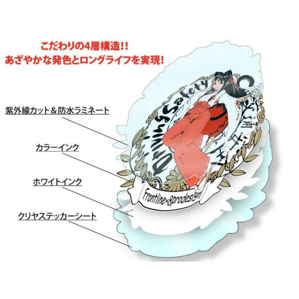 ステッカー 車 バイク 交通安全 巫女ちゃん DrivingSafety