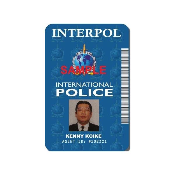 警視庁 国際刑事警察機構 INTERPOL 国際捜査作戦部門 チャレンジコイン インターポール（INTERPOL）・国際刑事警察機構 IDカード 両面