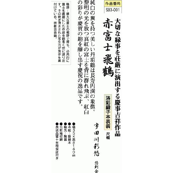 掛軸掛け軸-赤富士飛翔/宇田川彩悠おめでたい掛軸送料無料(尺幅)祝賀用