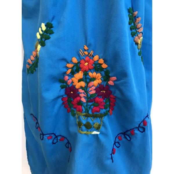 古着 80s ビンテージ 刺繍 メキシカン 民族ドレス 水色 ミニ ワンピース 古着 80s ビンテージ 刺繍 メキシカン 民族ドレス 水色 ミニ