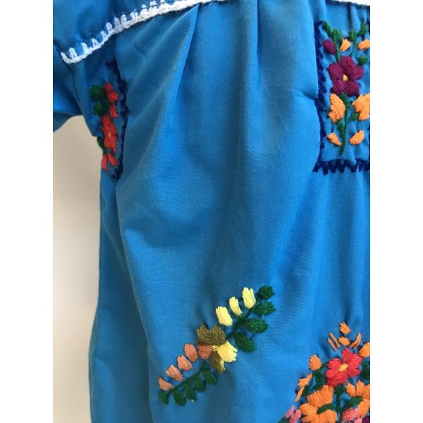 古着 80s ビンテージ 刺繍 メキシカン 民族ドレス 水色 ミニ ワンピース 古着 80s ビンテージ 刺繍 メキシカン 民族ドレス 水色 ミニ