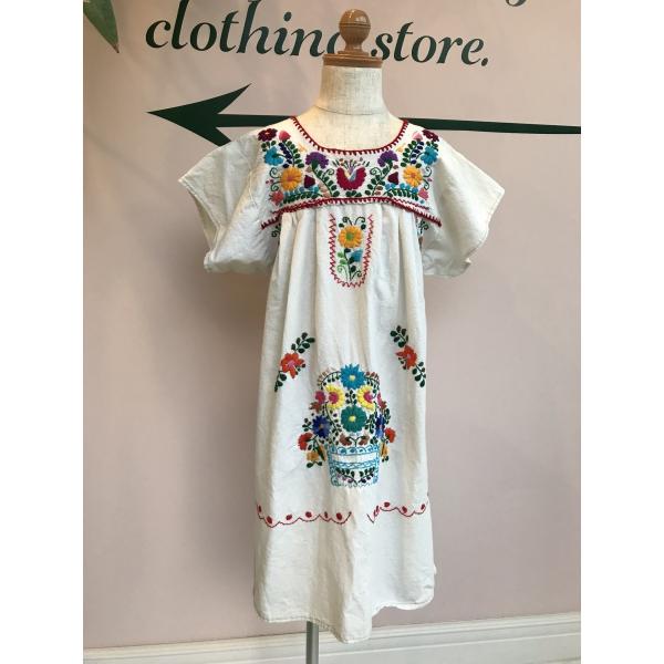 ビンテージ　刺繍メキシカンワンピース　ドレス　　メキシコ