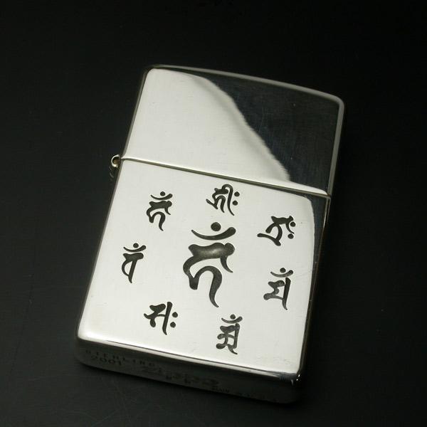 彫銀ZIPPO 梵字 Zippo ジッポー 梵字 bonji サク 銀メッキいぶし 80040｜Zippo