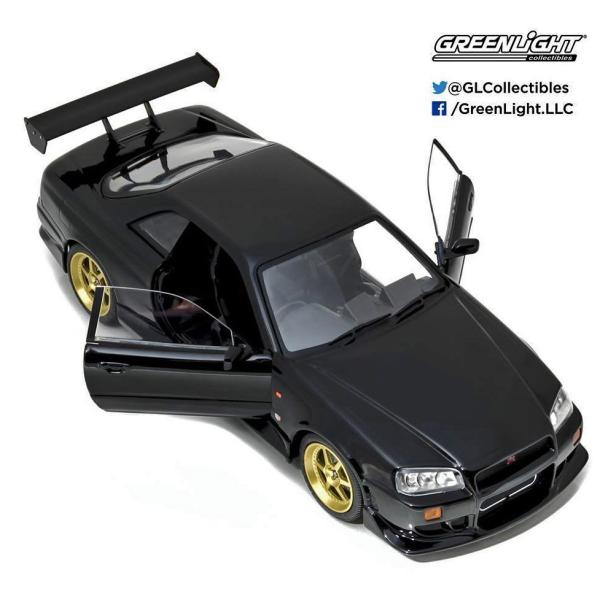 ミニカー 1/18 GreenLight ワイルドスピード 1999 スカイライン GTR 黒