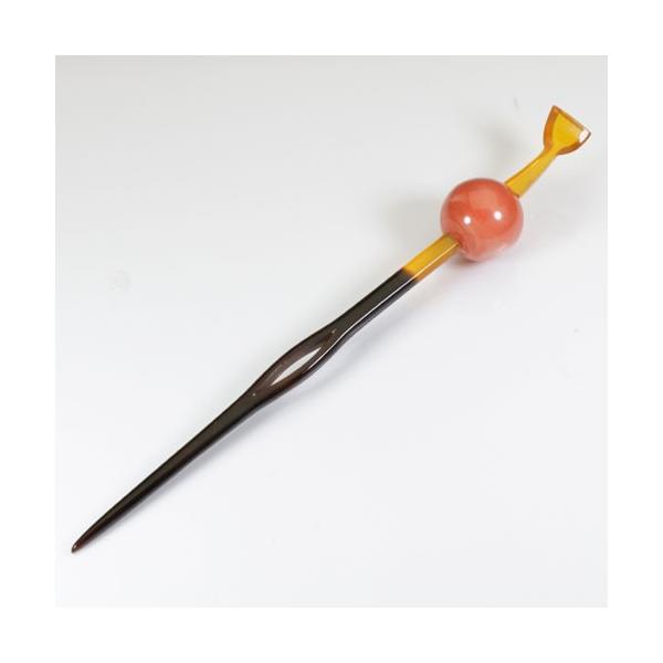 桃珊瑚 かんざし 簪 べっ甲 玉（無染色） （サンゴ さんご