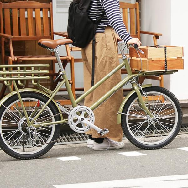 美品 自転車 20インチ ミニベロ 6段変速 WACHSEN ROKE グリーン WACHSEN ROKEミニベロ 6段変速 20インチ 自転車 WBG-2002 カーゴバイク