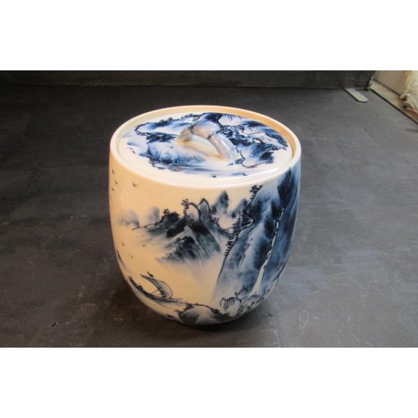 寿峰銘 染付け 水指 茶道具 陶器 染付水指し 茶道 工芸 森羅万象 自然