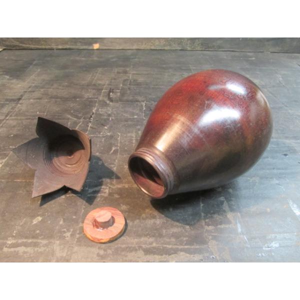 黒柿茄子形茶入れ 茶道具 木製 茶入れ 黒柿 木彫り くりもの ナス型の