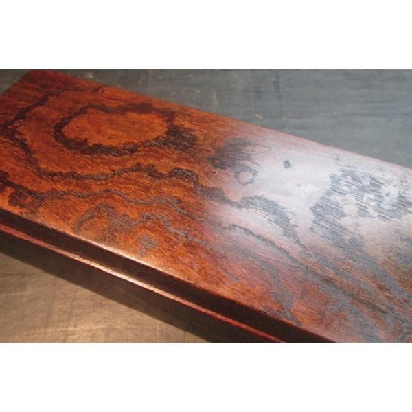 神代玉杢欅拭き漆飾り箱 筆箱 文箱 手許箱 木製 厚板 銘木 神代木