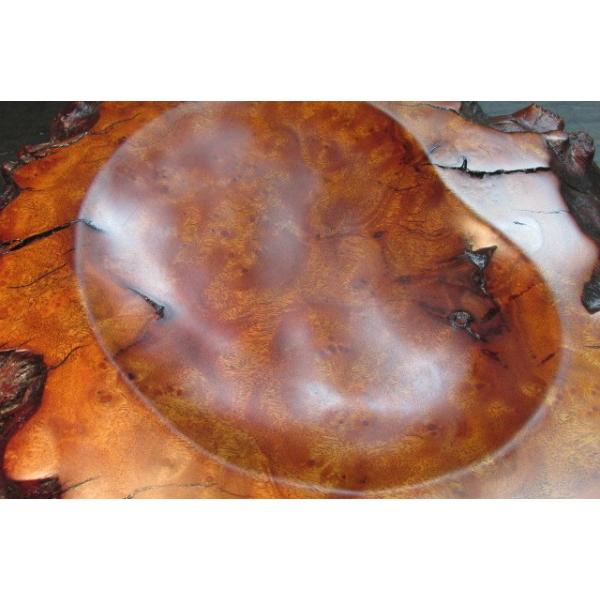 楠バール（コブ材）拭き漆盆：b 木製漆器 木の盆 和皿 美しい杢 銘木 