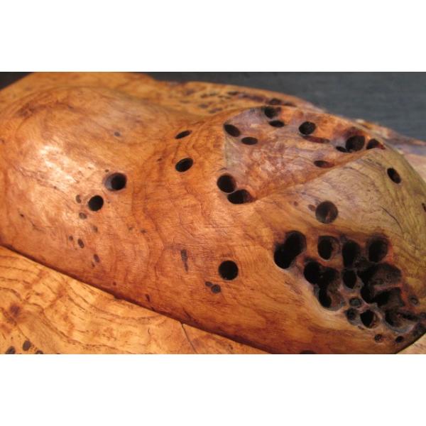栗瘤拭き漆火山様香炉 香炉 香道 茶道 木製 銘木 こぶ杢 くりもの 火山 