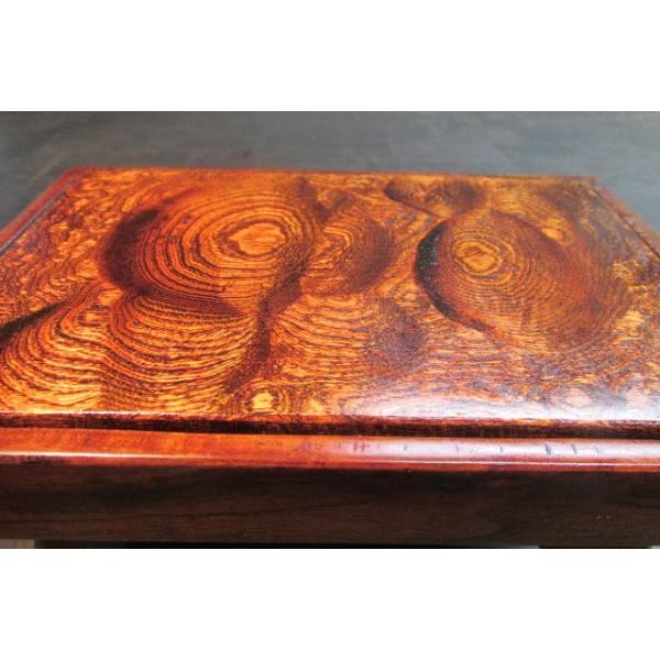 玉杢欅拭き漆表裏両入れ換え飾り台 一枚板 銘木 木製花台 盆栽