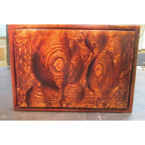 玉杢欅拭き漆表裏両入れ換え飾り台 一枚板 銘木 木製花台 盆栽