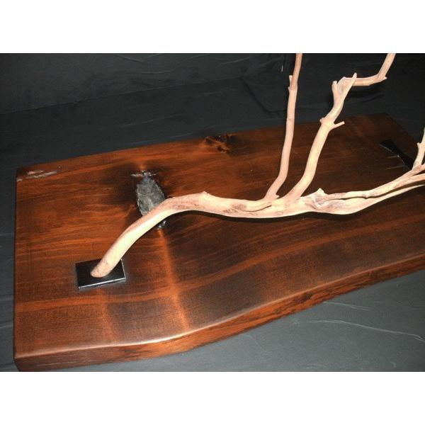 吉野杉拭き漆自然木飾り台 木製花 台 床の間 一枚板 木製飾り台 自然木 