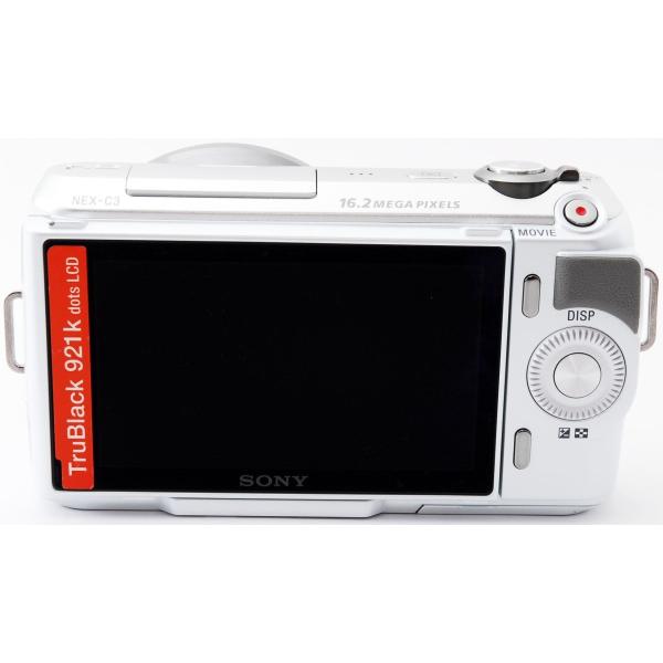 ソニー ミラーレス SONY α NEX-C3 レンズキット ホワイト 中古 新品SD