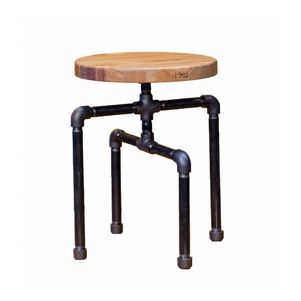 スツール 丸 椅子 鉄管 インダストリアル 男前インテリア アンティーク