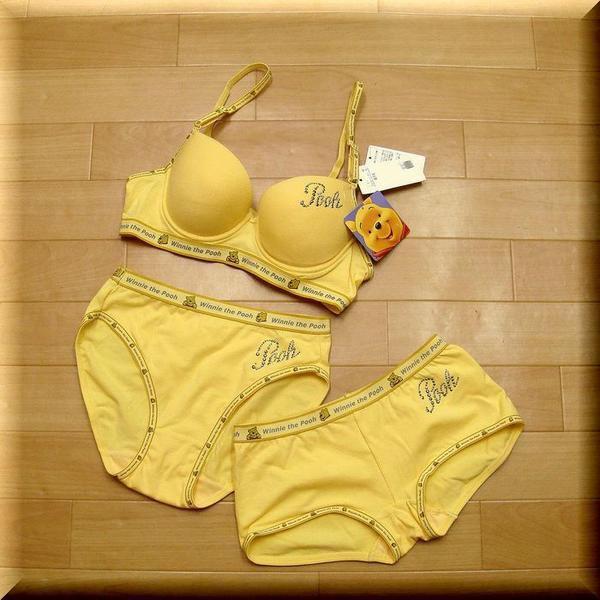 ブラ＆2パンツセット 70B か75cサイズ グレー ディズニー プーさん