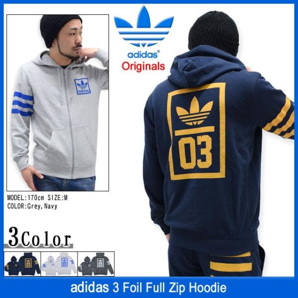 Adidas men's originals cheap 3foil full zip hoodie