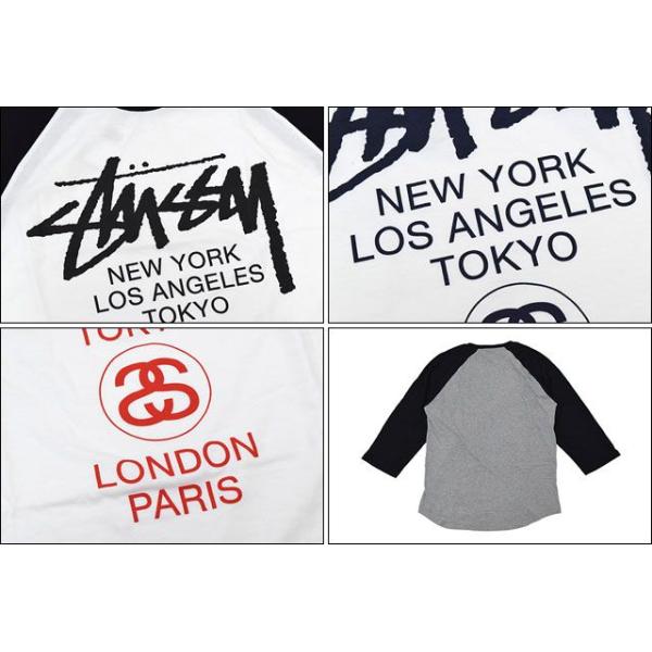 ステューシー STUSSY World Tour ラグラン 七分袖(stussy raglan