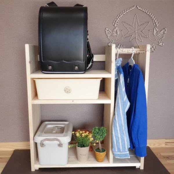 洋服掛け ランドセルラック Bタイプ 完成品 木製 手作り ハンガー