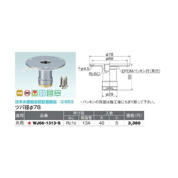 オンダ製作所【WJ66-1313-S】ダブルロックジョイント WJ66型 配管