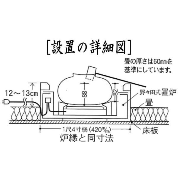 茶道具置炉表千家裏千家兼用電熱式女桑五徳付シーズヒーター製炭型置炉