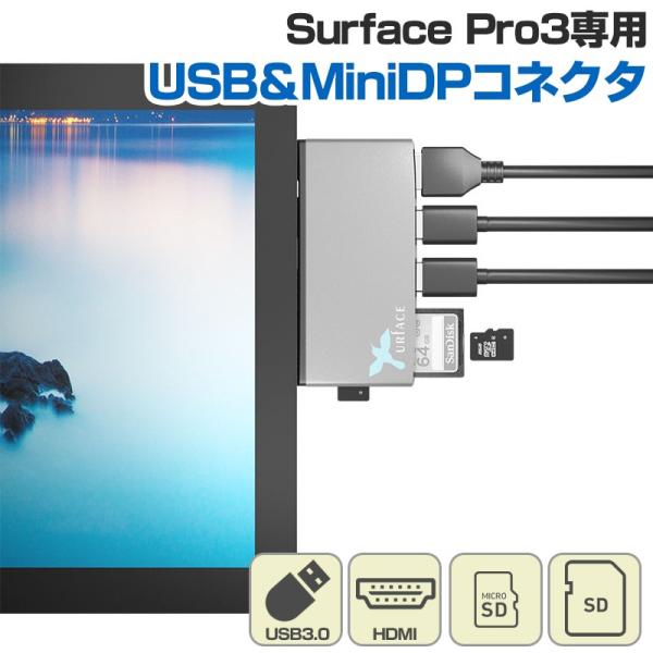 Surface Pro3 専用 USB3.0 HDMI ポート u0026 カードリーダー USB ハブ アダプタ ドッキングステーション HUB DOCK  サーフェス （テレワーク） /【Buyee】