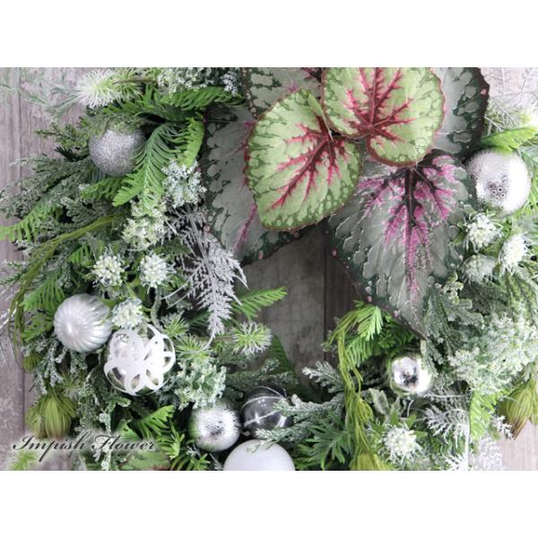 クリスマスリース 玄関 造花 クリスマス リース アートフラワー W-655