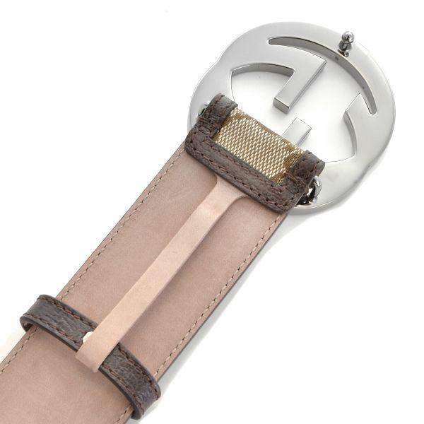 GUCCI グッチ ベルト キャンバス シェリーライン ブラウン