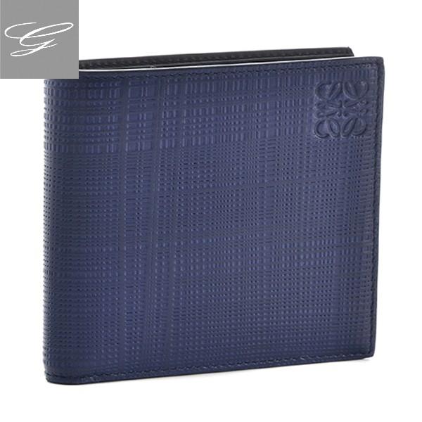 並行輸入品】 ロエベ 二つ折り財布 LOEWE 財布 メンズ LINEN ネイビー 