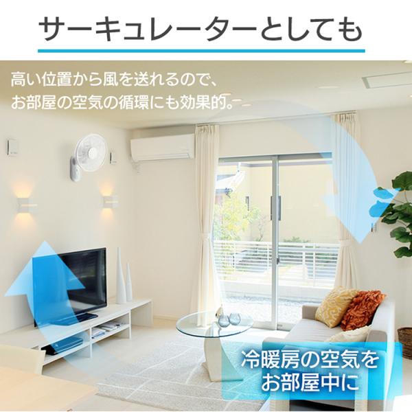 扇風機 壁掛け扇風機 リモコン 壁掛け テクノス TEKNOS 30cm ホワイト