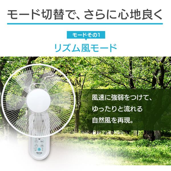 扇風機 壁掛け扇風機 リモコン 壁掛け テクノス TEKNOS 30cm ホワイト