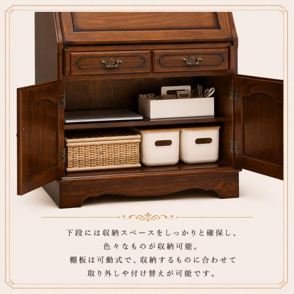 【カリモク】コロニアル　ライティングビューロー　デスク　机　昭和レトロ カリモク コロニアル ライティングデスク アンティーク ライティング