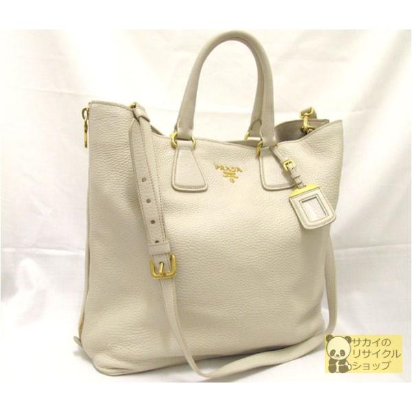 PRADA VIT DAINO ヴィッテロ 2WAYトートバッグ レザー タルコ(オフ