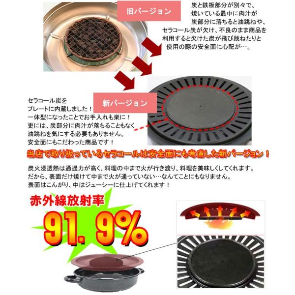 焼肉プレート】煙が気にならない お部屋OK 軽量で収納楽 ダイエット 遠赤外線効果でおいしく焼ける セラコール炭火焼器 CE-401 (焼肉プレート)  /【Buyee】