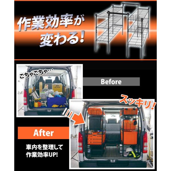 メタルラック アイリスオーヤマ スチールラック 工具収納 道具箱 現場 車載 車 収納棚 ラック 職人の車載ラックWSR-1412A /【Buyee】